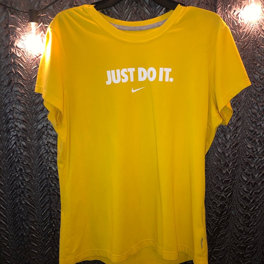 Nike yellow dri-fit cotton tee